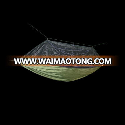 Nylon polyester ripstop portable swing bed parachute camping hammock with mosquito net