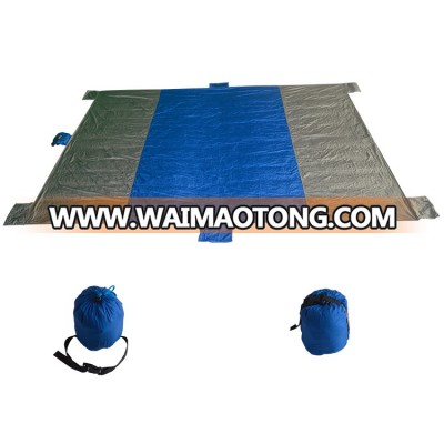 Foldable nylon extra large outdoor custom pocket waterproof weighted sand proof beach blanket